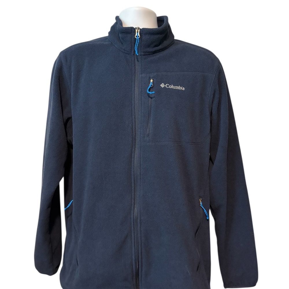Columbia Men's Blue Full Zip Up Fleece Jacket With Pockets L
